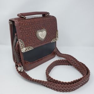 Vintage Shoulder Handbag Woven Faux Leather Purse